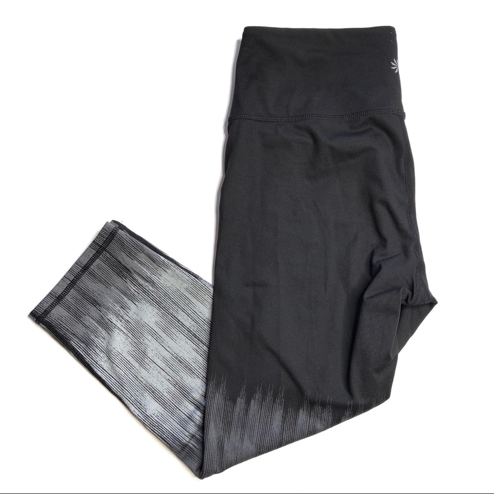 Athleta Chaturanga Crop Legging Black Grey Ombré